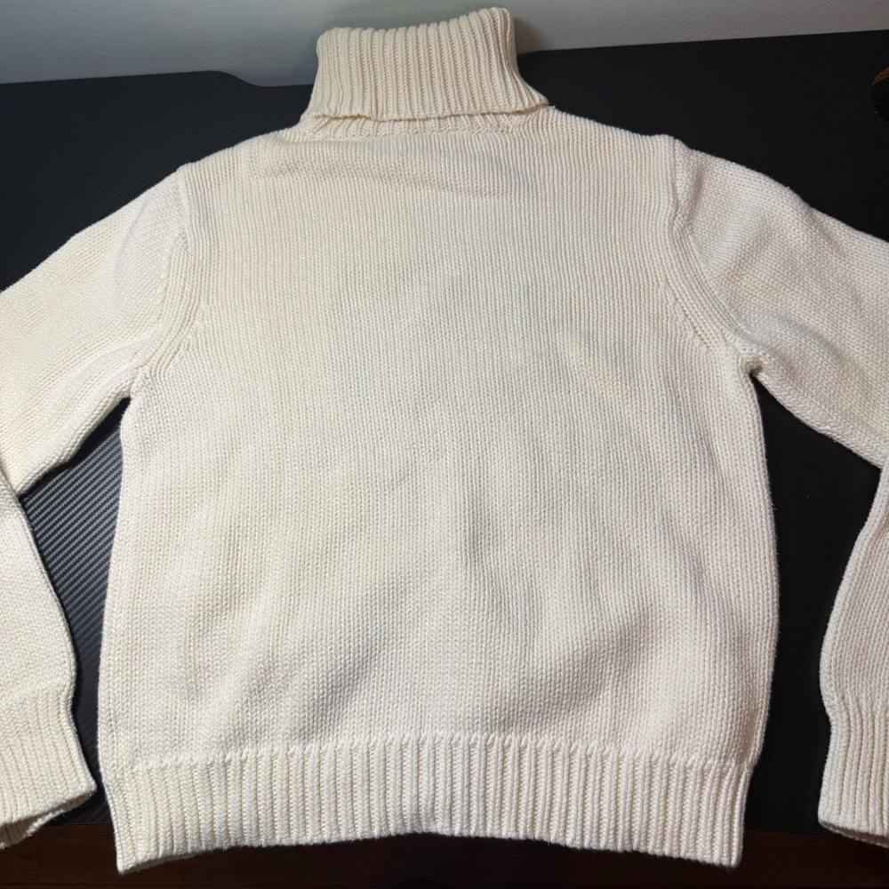 🇺🇸 Youths Vintage Polo Jeans Co. Ralph Lauren Flag Turtleneck USA Flag Sweater L - Picture 7 of 14